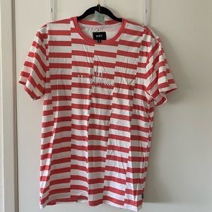 HUF worldwide tee shirt striped